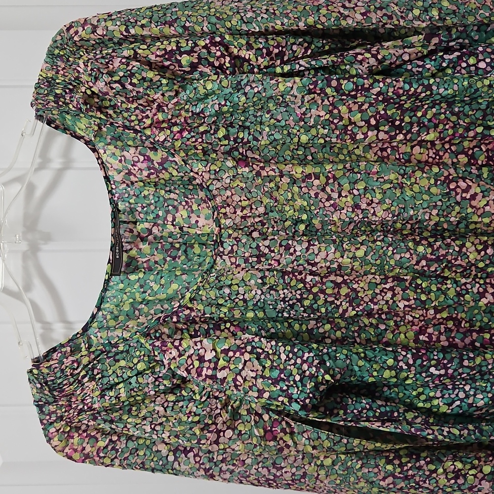 BCBGMaxAzria 100% Silk Long Split Sleeve Tunic Top - Picture 2 of 16